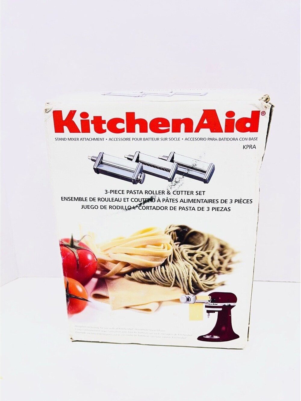 KitchenAid KPRA 3-Piece Pasta Roller and Cutter Stand Mixer Attachment Set